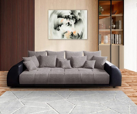 Canapea extensibilă cu 2 lazi de depozitare Verona Dark Grey 305x110 cm | Dumonde Furniture & Deco Concept.