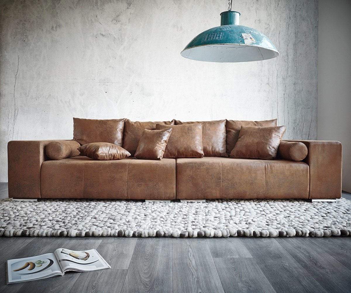 Canapea extensibilă cu ladă de depozitare Marbela Brown XXL 290x110 cm | Dumonde Furniture & Deco Concept.