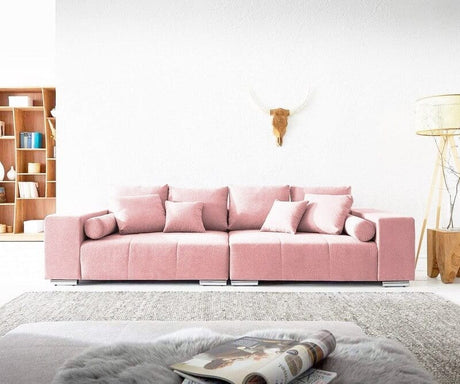 Kanapéágy tárolódobozzal és kényelmes HR habszivacs üléssel, Marbela Pink XXL 295x100 cm