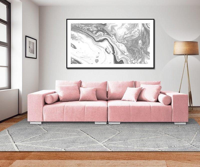 Kanapéágy tárolódobozzal és kényelmes HR habszivacs üléssel, Marbela Pink XXL 295x100 cm