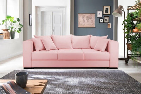 Canapea extensibilă cu ladă de depozitare Gloria Pink 250x100 cm | Dumonde Furniture & Deco Concept.