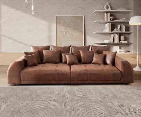 Canapea extensibilă cu 2 lazi de depozitare Big Sofa Verona Brown 305x110 cm | Dumonde Furniture & Deco Concept.