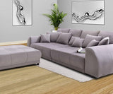 Kanapéágy tárolófiókkal és kényelmes HR habszivacs ülésse, Big Sofa Verona Grey 310x100 cm széklettel együtt