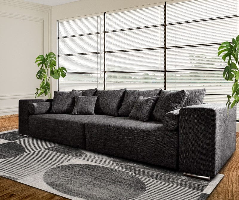 Canapea extensibila cu lada de depozitare Marbela Black XXL 290x110 cm | Dumonde Furniture & Deco Concept.