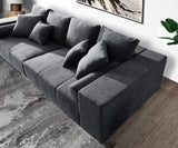 Canapea extensibilă cu ladă de depozitare Marbela Graphite XXL 290x110 cm cu taburet inclus | Dumonde Furniture & Deco Concept.