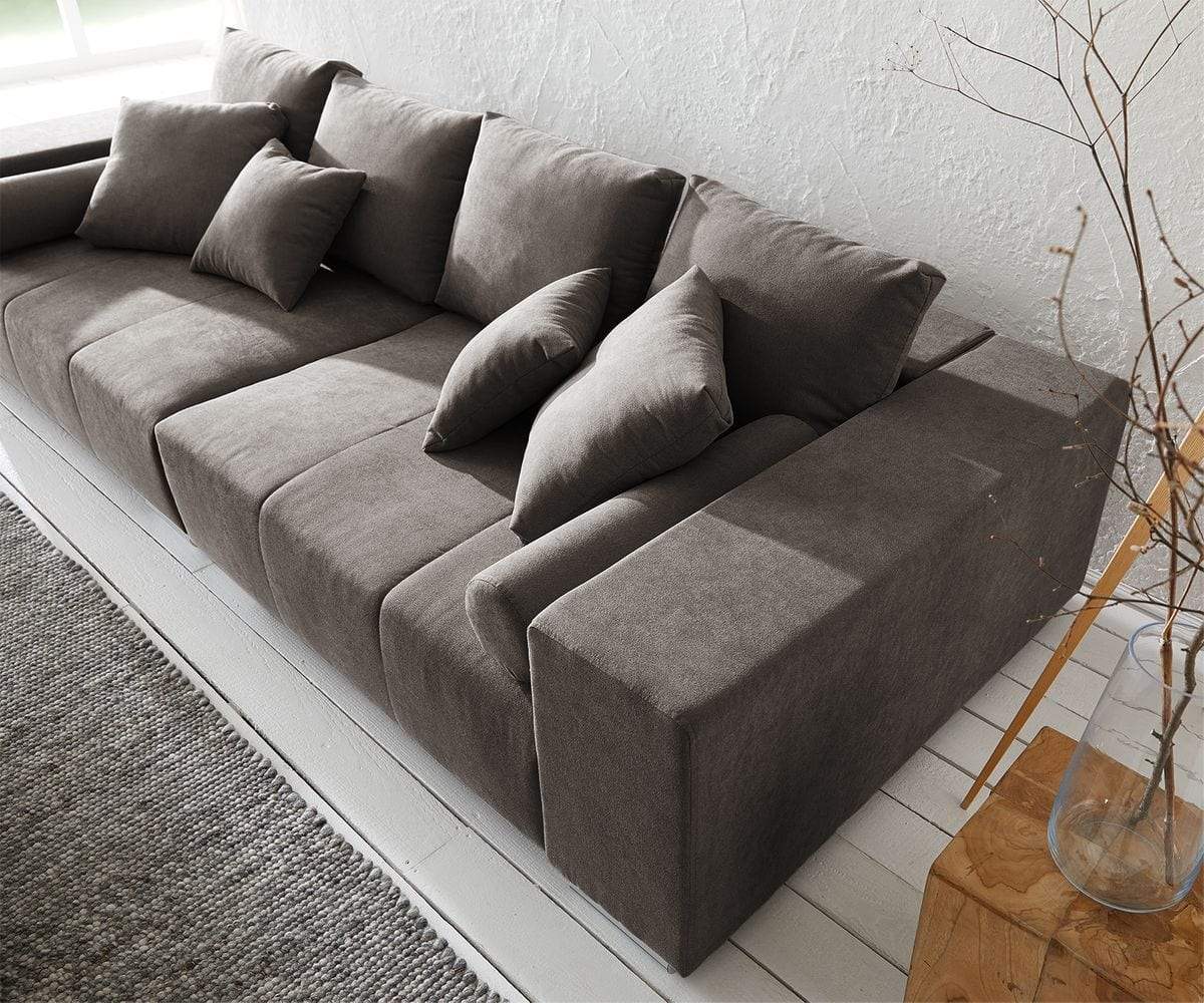 Canapea extensibilă cu ladă de depozitare Marbela Kaki XXL 290x110 cm cu taburet inclus | Dumonde Furniture & Deco Concept.