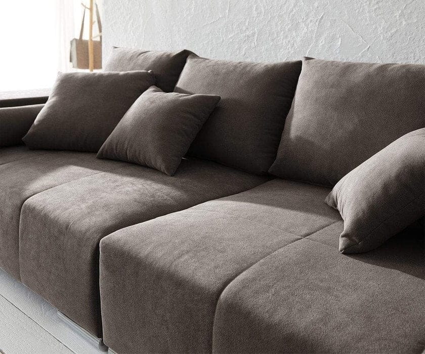 Canapea extensibilă cu ladă de depozitare Marbela Kaki XXL 290x110 cm | Dumonde Furniture & Deco Concept.