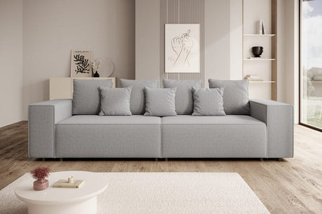 Canapea extensibilă cu ladă de depozitare si sezut confortabil din spuma HR, Dream Grey 310x100 cm