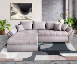 Colțar extensibil cu ladă de depozitare Loana Grey II 275x185 cm | Dumonde Furniture & Deco Concept.