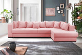 Colțar extensibil cu ladă de depozitare Gloria Pink 325x195 cm | Dumonde Furniture & Deco Concept.