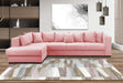 Colțar extensibil cu ladă de depozitare Gloria Pink 325x195 cm | Dumonde Furniture & Deco Concept.