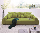 Kanapéágy tárolófiókkal és kényelmes HR habszivacs ülésse, Big Sofa Verona Green Lux 310x100 cm