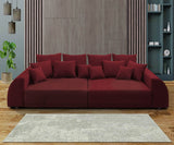 Kanapéágy tárolófiókkal és kényelmes HR habszivacs ülésse, Big Sofa Verona Bordoux 310x100 cm